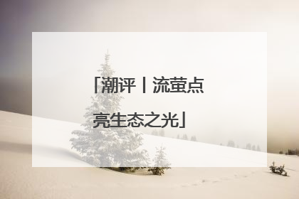 潮评丨流萤点亮生态之光