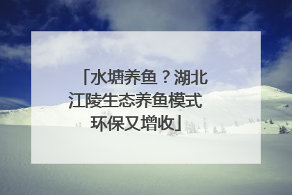 水塘养鱼？湖北江陵生态养鱼模式环保又增收