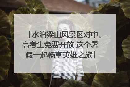 水泊梁山风景区对中、高考生免费开放 这个暑假一起畅享英雄之旅