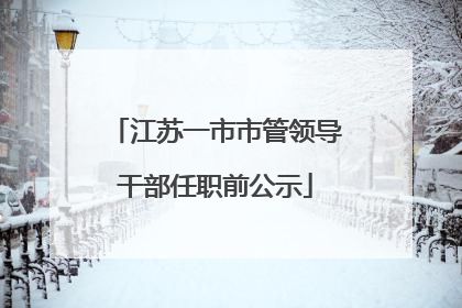 江苏一市市管领导干部任职前公示