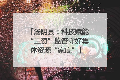汤阴县：科技赋能“三资”监管守好集体资源“家底”