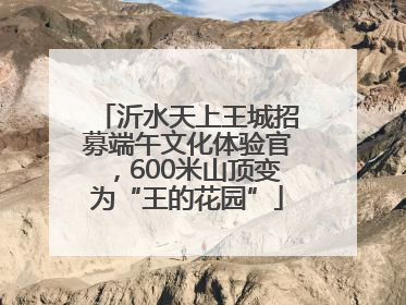 沂水天上王城招募端午文化体验官，600米山顶变为“王的花园”