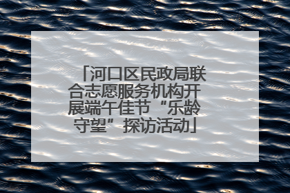 河口区民政局联合志愿服务机构开展端午佳节“乐龄守望”探访活动