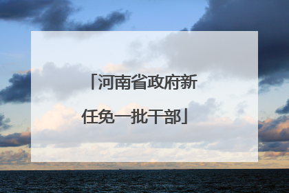 河南省政府新任免一批干部
