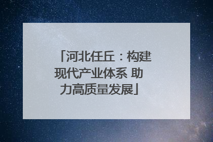 河北任丘：构建现代产业体系 助力高质量发展
