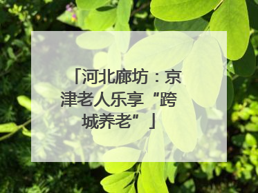 河北廊坊：京津老人乐享“跨城养老”