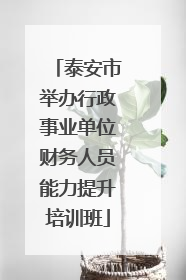 泰安市举办行政事业单位财务人员能力提升培训班