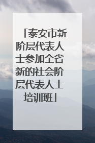 泰安市新阶层代表人士参加全省新的社会阶层代表人士培训班