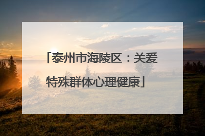 泰州市海陵区：关爱特殊群体心理健康
