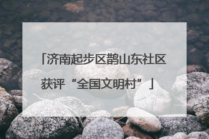 济南起步区鹊山东社区获评“全国文明村”