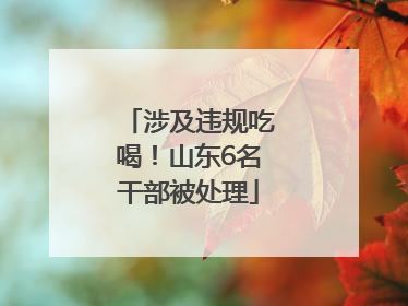 涉及违规吃喝！山东6名干部被处理