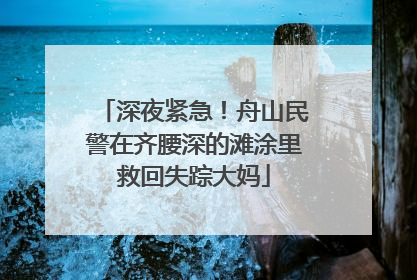 深夜紧急！舟山民警在齐腰深的滩涂里救回失踪大妈