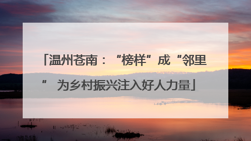 温州苍南：“榜样”成“邻里” 为乡村振兴注入好人力量