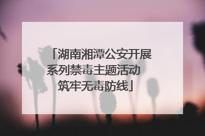 湖南湘潭公安开展系列禁毒主题活动 筑牢无毒防线