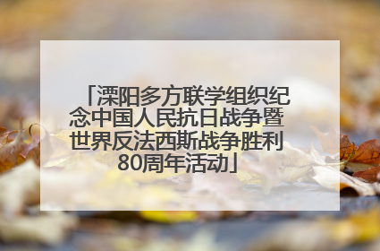 溧阳多方联学组织纪念中国人民抗日战争暨世界反法西斯战争胜利80周年活动