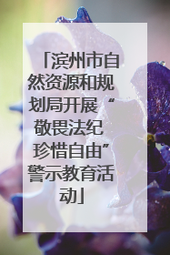 滨州市自然资源和规划局开展“敬畏法纪 珍惜自由”警示教育活动