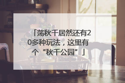 荡秋千居然还有20多种玩法，这里有个“秋千公园”
