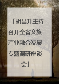 胡昌升主持召开全省文旅产业融合发展专题调研座谈会
