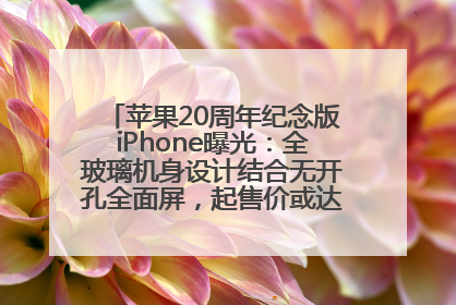 苹果20周年纪念版iPhone曝光：全玻璃机身设计结合无开孔全面屏，起售价或达1.45万人民币