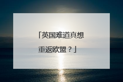 英国难道真想重返欧盟？