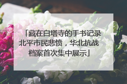 藏在白塔寺的手书记录北平市民悲愤，华北抗战档案首次集中展示