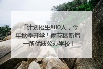 计划招生800人，今年秋季开学！雨花区新增一所优质公办学校