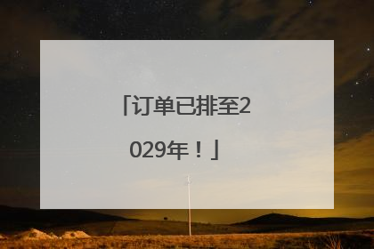订单已排至2029年！