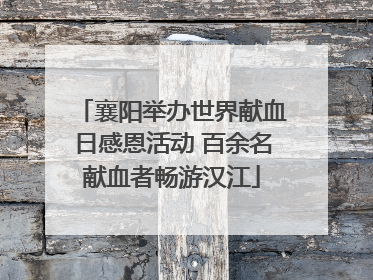 襄阳举办世界献血日感恩活动 百余名献血者畅游汉江