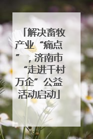 解决畜牧产业“痛点”，济南市“走进千村万企”公益活动启动