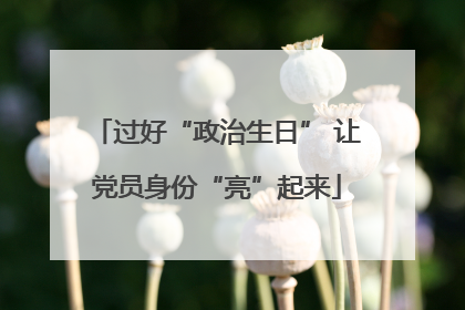 过好“政治生日” 让党员身份“亮”起来
