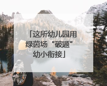 这所幼儿园用绿茵场“破题”幼小衔接