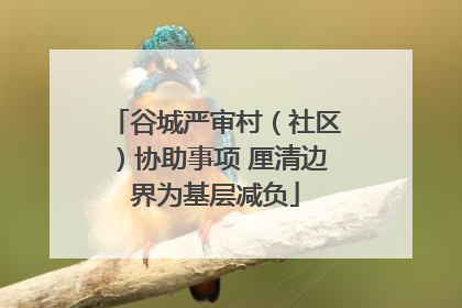 谷城严审村（社区）协助事项 厘清边界为基层减负