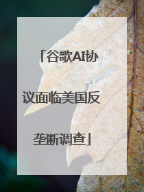 谷歌AI协议面临美国反垄断调查
