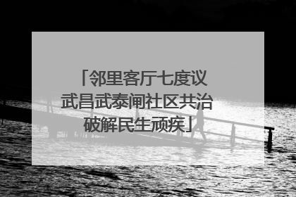 邻里客厅七度议 武昌武泰闸社区共治破解民生顽疾