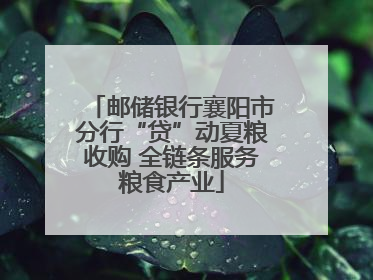 邮储银行襄阳市分行“贷”动夏粮收购 全链条服务粮食产业