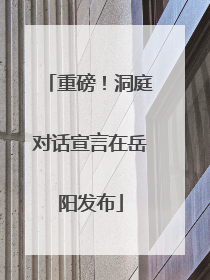 重磅！洞庭对话宣言在岳阳发布