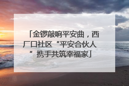 金锣敲响平安曲，西厂口社区“平安合伙人”携手共筑幸福家