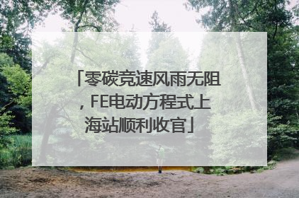 零碳竞速风雨无阻，FE电动方程式上海站顺利收官