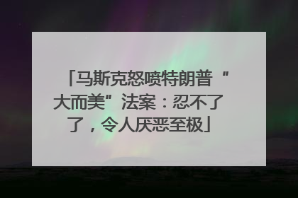 马斯克怒喷特朗普“大而美”法案：忍不了了，令人厌恶至极