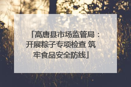 高唐县市场监管局：开展粽子专项检查 筑牢食品安全防线