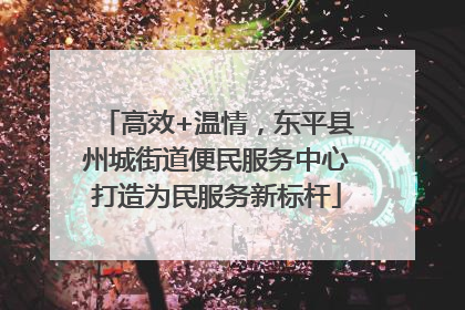 高效+温情，东平县州城街道便民服务中心打造为民服务新标杆