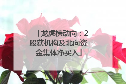 龙虎榜动向：2股获机构及北向资金集体净买入