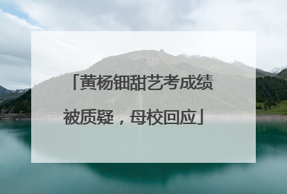 黄杨钿甜艺考成绩被质疑，母校回应