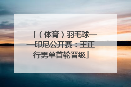 （体育）羽毛球——印尼公开赛：王正行男单首轮晋级