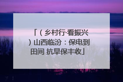 （乡村行·看振兴）山西临汾：保电到田间 抗旱保丰收