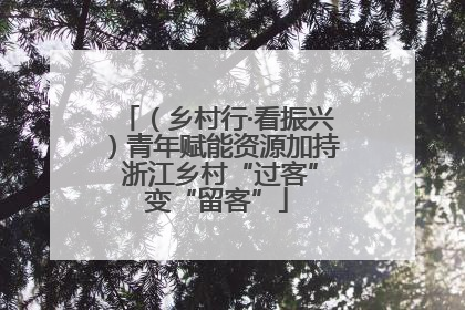 （乡村行·看振兴）青年赋能资源加持 浙江乡村“过客”变“留客”