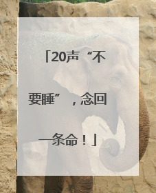 20声“不要睡”，念回一条命！