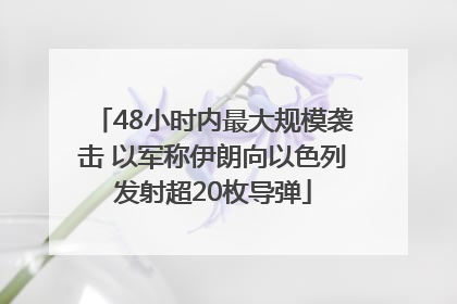 48小时内最大规模袭击 以军称伊朗向以色列发射超20枚导弹
