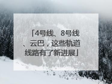 4号线、8号线、云巴，这些轨道线路有了新进展